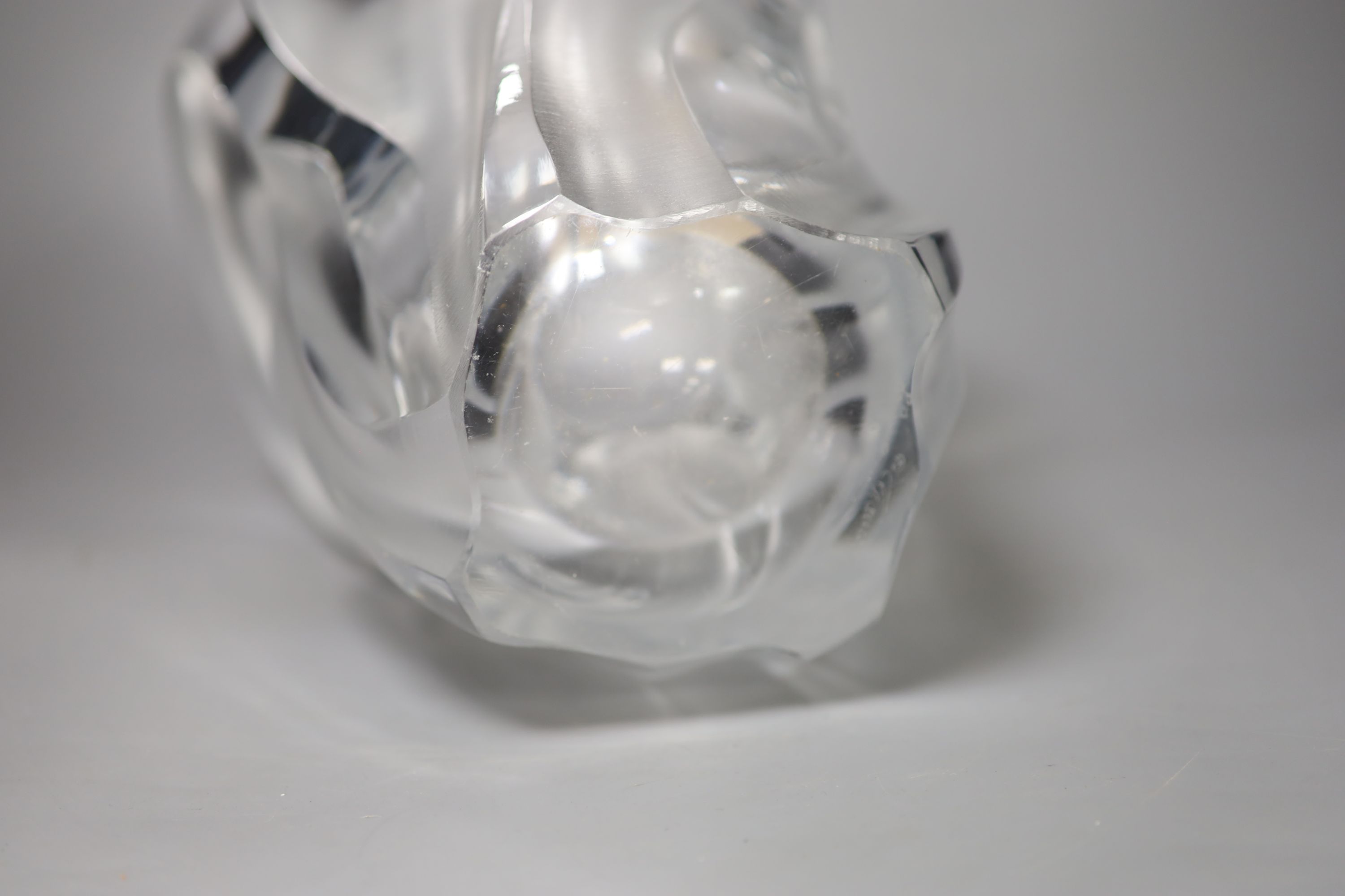 A Lalique France glass vase, height 26.5cm